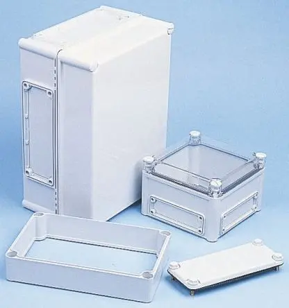 Fibox EK; Gehäuse; Polycarbonat; Grau Geflanscht IP66, IP67 Breite 190 mm Höhe 130 mm Länge 190 mm