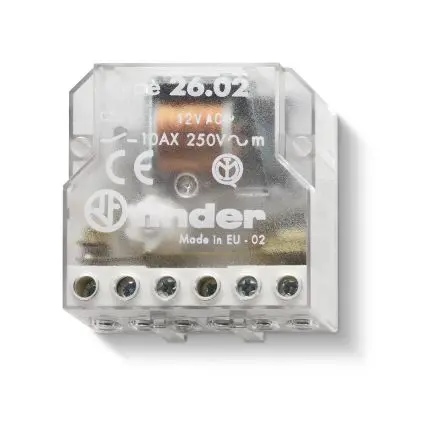Produktfoto 1 von Finder Stromstoßschalter modular 24V ac Spule 2 Schließer Panel 10A 4.5 VA