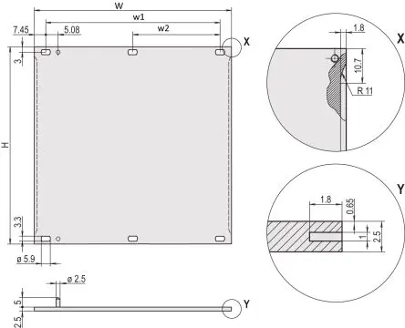 Produktfoto 1 von nVent SCHROFF Aluminium Frontplatte 3 U x 4 TE Belüftet 128.4 mm 20mm