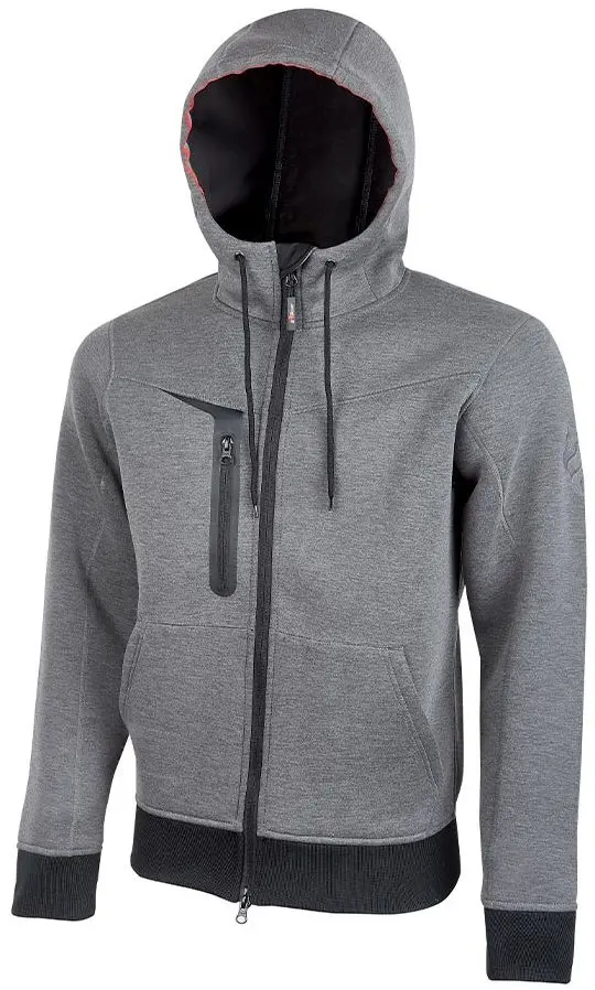 Produktfoto 1 von UPower TASTY Herren Fleece-Jacke, 28 % Viskose, 5 % Elasthan, 67 % Polyester Grau Durchgehender Reißverschluss, Größe