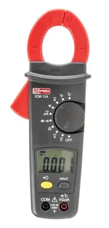 Produktfoto 1 von RS PRO ICM134 Stromzange Klimatechnik-Strommesszange 600 A CAT III, CAT 750 V ac, 1000 V dc / 4000 A, 40 MΩ,