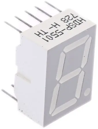 Produktfoto 1 von Broadcom LED-Anzeige 7 Segmente 1 Zeichen Anode, Rot 626nm 3.7mcd Zeichenbreite 7.8 mm Rechts Zeichenhöhe 14.2 mm