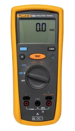 Produktfoto 1 von Fluke 1503 Isolationsprüfer 500 V, 200mA, 1000 V Isolationsprüfer 2000 mΩ CAT IV, CAT III
