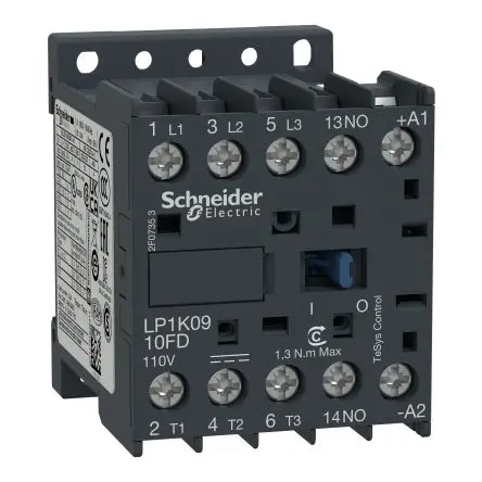 Produktfoto 1 von Schneider Electric TeSyS K Schütz 220V dc-Spule, 3-polig, 690V / 9 A 0V, 8 V 3 W 1 Schließer Motorsteuerung,