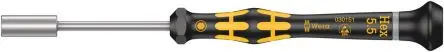 Produktfoto 1 von Wera ESD-Sicherheit 2 mm Sechskant Steckschlüssel-Handgriff, Länge 157 mm / Klinge 60 mm