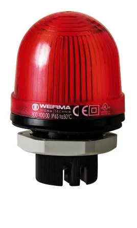 Produktfoto 1 von Werma 802 Xenon Filament/Warnsummer Signalleuchte 230V Rot Eingebaut, Ø 57 mm x 85 mm IP65