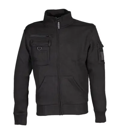 JRC 990241 Unisex Sweatshirt, 35 % Baumwolle, 65 % Polyester Schwarz Langer Reißverschluss, Größe S