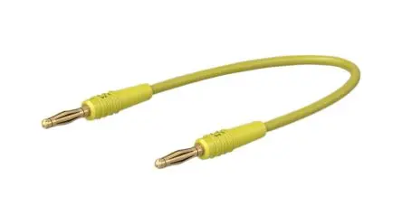 Staubli Messleitung 10A Stecker / Stecker, Gelb Polyvinylchlorid-isoliert 60 cm, 30V, 60 V
