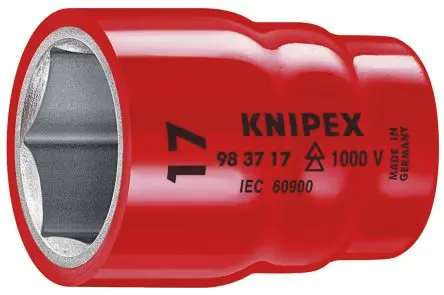 Produktfoto 1 von Knipex 3/8 in 6-Kant Buchse SW 3/8 in Vierkant VDE 1000V zugelassen x 45mm