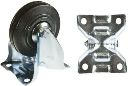 Produktfoto 1 von Tente Feststehend Rolle, Rad ø 100 mm, 75 kg, Ges H. 128 mm, Rad B. 35 mm, Gummi