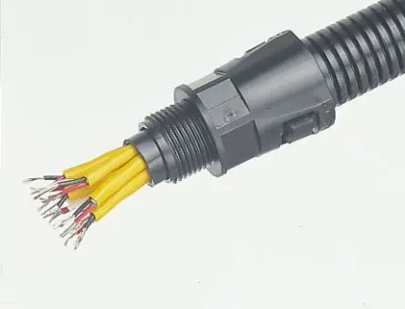 Adaptaflex Adaptaflex Nylon 6.6 Kabelrohr Befestigung Anschlusstück M32 34 mm Schwarz Messing vernickelt-Finish IP66