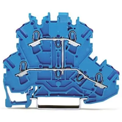 Produktfoto 1 von WAGO TOPJOB S Doppelstock Reihenklemmen 2 Blau, 2.5mm², 600V Einsteck-Anschluss IECEx/ATEX/CSA