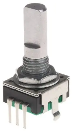 Produktfoto 1 von Bourns Drehgeber 24 Impulse/Umdrehung Impulse/U Inkrementalgeber, mit 6 mm, Flachschaft, Digital Rechteck-Signal,