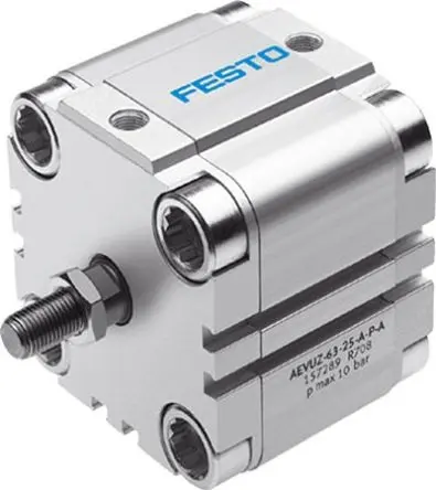 Produktfoto 1 von Festo AEVUZ-40-5-A-P-A 157277 Pneumatik-Kompaktzylinder 5 mm Einfachwirkend, Bohrung Ø 40 mm, bis 1 Mpa