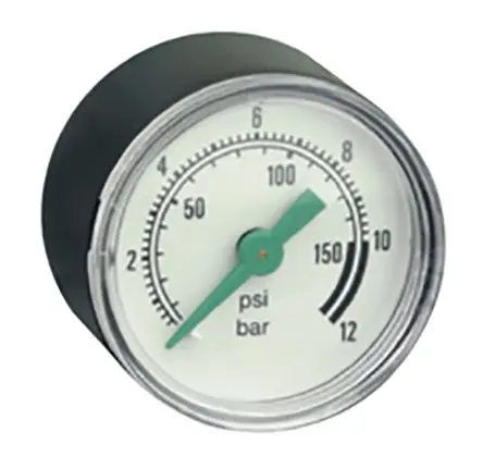 EMERSON – ASCO Konisch Modulair Manometer 50 mm 0 bar → 12 bar R 1/8 in, ISO-kalibriert