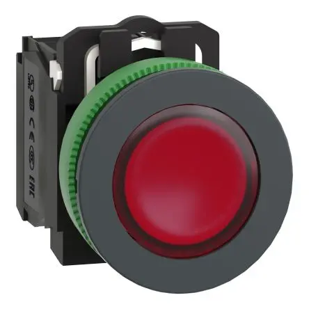 Produktfoto 1 von Schneider Electric XB5 Druckschalter Rot Beleuchtet Federrückstellung Panel Ø 30 mm, 1-poliger Umschalter / 10A 24 V dc