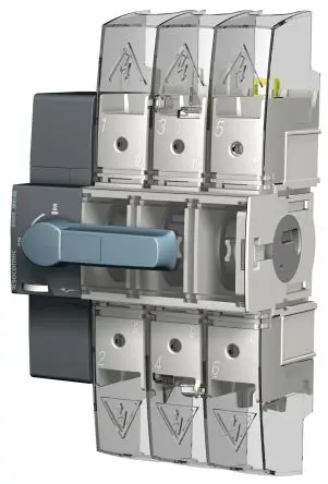 Produktfoto 1 von Socomec SIRCO MV 3X125A Trennschalter 3-polig DIN-Hutschiene, Schnellanschluss, Wand 1600A, 20 A 23 kW Schwarz, Grau,