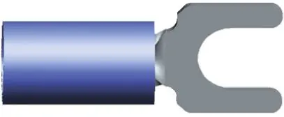 Produktfoto 1 von TE Connectivity PIDG Blau Isoliert Gabelkabelschuh B. 7.54mm, M4 Nylon 16 AWG 14 AWG