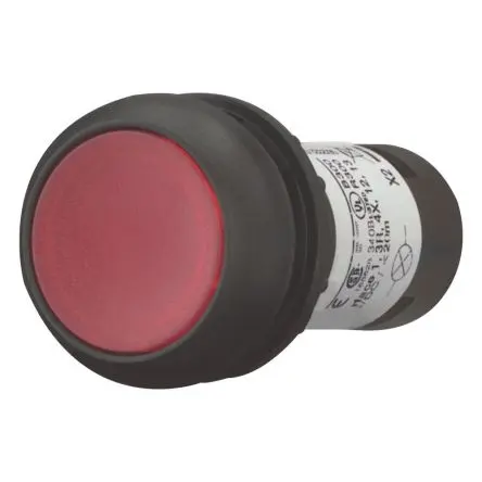Produktfoto 1 von Eaton Moeller C22 Druckschalter Rot Beleuchtet Rastend Ø 22.5 mm, 1 Öffner 24 V dc 24 V ac, IP67, IP69K