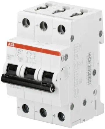 Produktfoto 1 von ABB S200 M UC Miniaturüberlastschalter Typ C, Pol 3-polig 8A 400V ac, Abschaltvermögen 10 kA System Pro M Compact 440 V