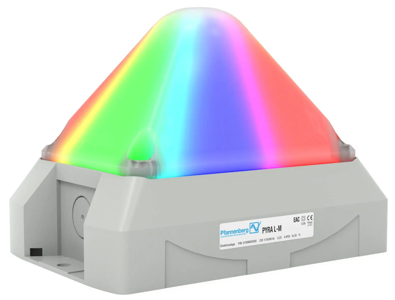 Produktfoto 1 von Pfannenberg PY L-M LED Blinklicht, Dauerlicht, Blitzlicht Signalleuchte Mehrfarbig, 12 → 48 V DC