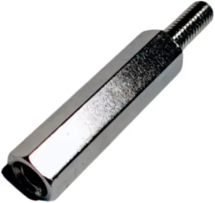 Produktfoto 1 von RS PRO Abstandhalter, Länge 18 mm, Gewindelänge 18 mm, Messing, Sechskant M3 M3, 5 mm 5 mm
