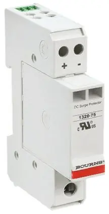 Produktfoto 1 von Bourns 1320 Überspannungsableiter 2-poliger Protektor 40 kA 100V dc, DIN-Hutschiene, -40 °C→85 °C