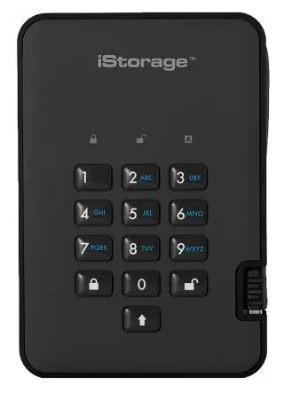 iStorage diskAshur2, 63 mm 500 GB Außen- Festplattenlaufwerk, SLC, HDD, Ja, AES-256