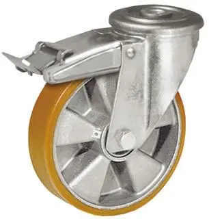 Produktfoto 1 von LAG Drehbar Rolle, Rad ø 100 mm, 120 kg, Ges H. 128 mm, Rad B. 30 mm