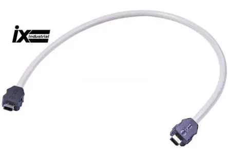 Produktfoto 1 von HARTING ix Industrial Cat6A-Ethernet-Kabelkonfiguration, 0.3 m, Grau, A IX Industrie Stecker, B Ix Industriell Stecker
