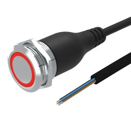 Produktfoto 1 von EAO 82 Druckschalter Rot Beleuchtet Tastend Panel Ø 22 mm, 1 Wechsler, IP65, IP67