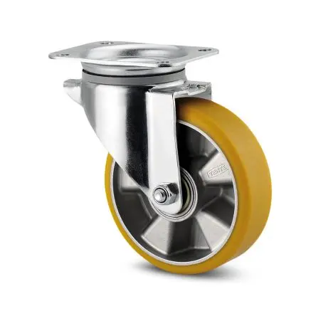 Produktfoto 1 von Tente Drehbar Rolle, Rad ø 160 mm, 350 kg, Ges H. 200 mm, Rad B. 96 mm, Aluminium