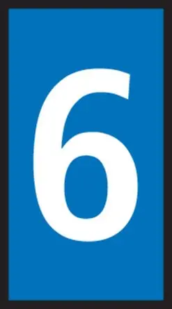 Produktfoto 1 von HellermannTyton WIC Kabelmarkierer-Clips Schnappbefestigung, Beschriftung: 6, Weiß Blau, Ø 2 mm - 2.8 mm, 3 mm x 5mm