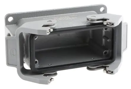 Produktfoto 1 von HARTING Han B Gehäuse für robusten Stromversorgungsstecker 2 Hebel 2, Oberfläche 16B Steckverbindergehäuse, IP65
