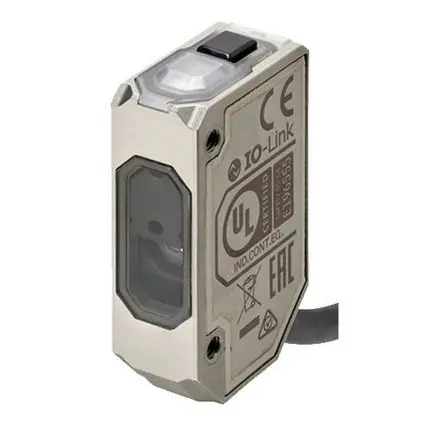 Produktfoto 1 von Omron E3AS Rechteckig Optischer Sensor, Hintergrundunterdrückung, NPN Ausgang, Kabel