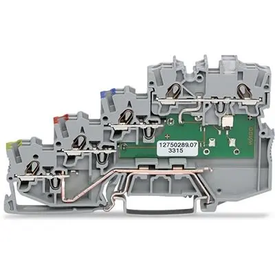 Produktfoto 1 von WAGO TOPJOB S Anschlussklemmenblock DIN-Schiene 4 Grau, 1mm², 24V Zugfederklemme