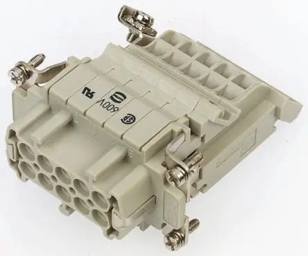 Produktfoto 1 von HARTING Han B Industrie-Steckverbinder Kontakteinsatz Stecker, 6-polig 16A, Kabel, Steckverbindereinsatz