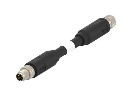 TE Connectivity TB114CD4722 Ethernet-Kabel, 500 mm, Schwarz, A Gerade Stecker Abgeschirmt Buchse, B Gerade, Nylon