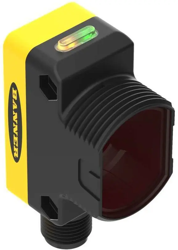 Produktfoto 1 von Banner Rechteckig Optischer Sensor, Annäherung, Bereich 400 mm, NPN/PNP Ausgang, Integral QD, Hell-/dunkelschaltend