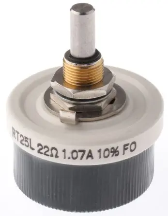 Vishay Rheostat, 22 Ω 1.07kA 10 % 25 W, Schaft ø 6 mm, Frontplattenmontage, Bohr ø 10.5 mm, Lötöse