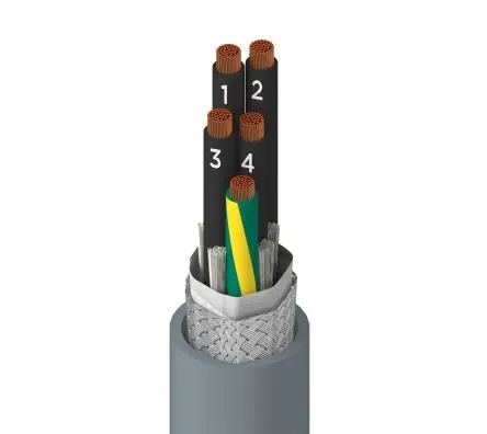 Produktfoto 1 von Alpha Wire Xtra-Guard FLEX Performance Cable Mehrkern-Industriekabel, 5-adrig 16 AWG Grau Geschirmt, 30.5 m,