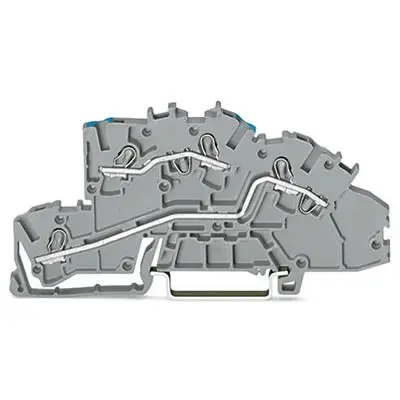 Produktfoto 1 von WAGO TOPJOB S Mehrstufiger Anschlussklemmenblock 3 Grau, 2.5mm², 400V Einsteck-Anschluss