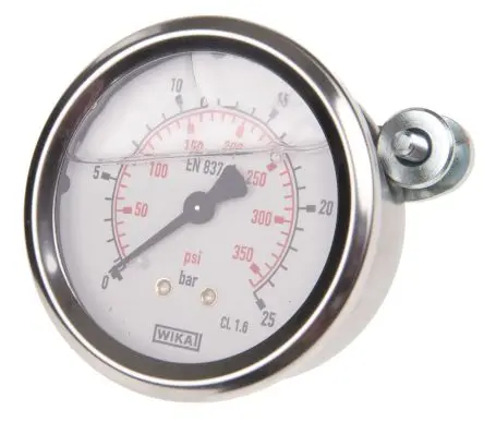 Produktfoto 1 von WIKA 213.53 Manometer 63 mm 0 bar → 25 bar Edelstahl Gehäuse G 1/4, ISO-kalibriert
