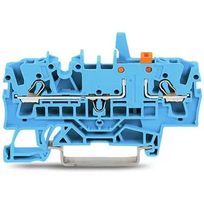 Produktfoto 1 von WAGO TOPJOB S Prüftrennklemmenblock 1 Blau, 2.5mm², 300V Einsteck-Anschluss IECEx/ATEX/CSA