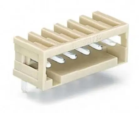 WAGO 734 Leiterplattenleiste Gerade, 6-polig / 1-reihig, Raster 3.5 mm Raster Horizontale und vertikale Montage