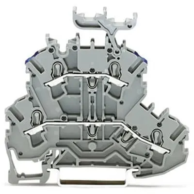 Produktfoto 1 von WAGO TOPJOB S Doppelstock Reihenklemmen 2 Grau, 2.5mm², 600V Einsteck-Anschluss IECEx/ATEX/CSA