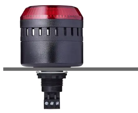 AUER Signal ELM LED, Filament/Warnsummer, Dauer-Licht Signalgeber-Summer-Kombination 24V ac/dc Rot IP65 Oberfläche / 98