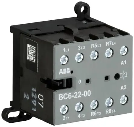 Produktfoto 1 von ABB GJL121 Schütz 12V-Spule, 4-polig, 690V / 20 A 12V 4 kW 2 Schließer/2 Öffner Mini-Schütz 0-Hilfskontakte
