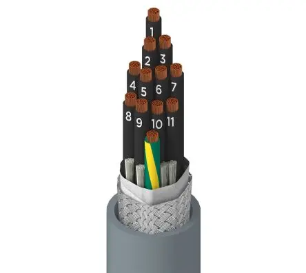 Produktfoto 1 von Alpha Wire Xtra-Guard FLEX Performance Cable Mehrkern-Industriekabel, 12-adrig Grau Geschirmt, 30.5 m, Polyvinylchlorid,