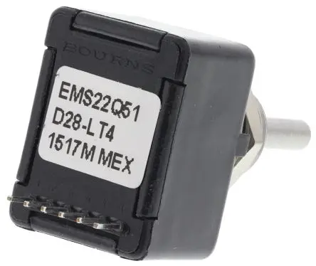 Produktfoto 1 von Bourns Drehgeber 256 Impulse/Umdrehung Impulse/U Inkrementalgeber, mit 3.17 mm, glattschaft, Digital Rechteck-Signal,